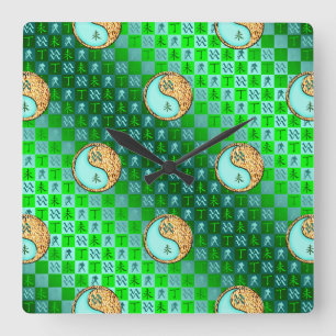 Aquarius & Fire Goat Square Wall Clock