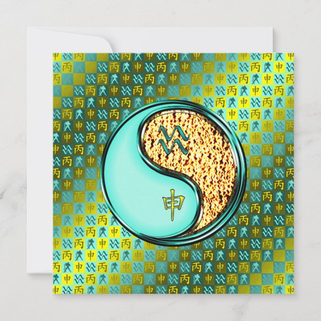 Aquarius & Fire Monkey Card (Front)