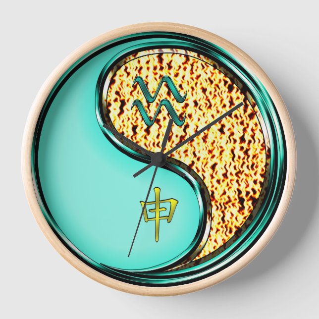 Aquarius & Fire Monkey Clock (Front)