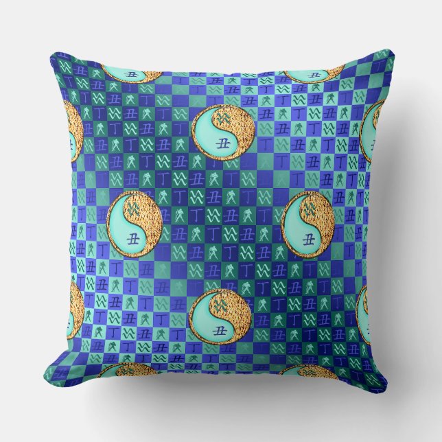Aquarius & Fire Ox Cushion (Front)