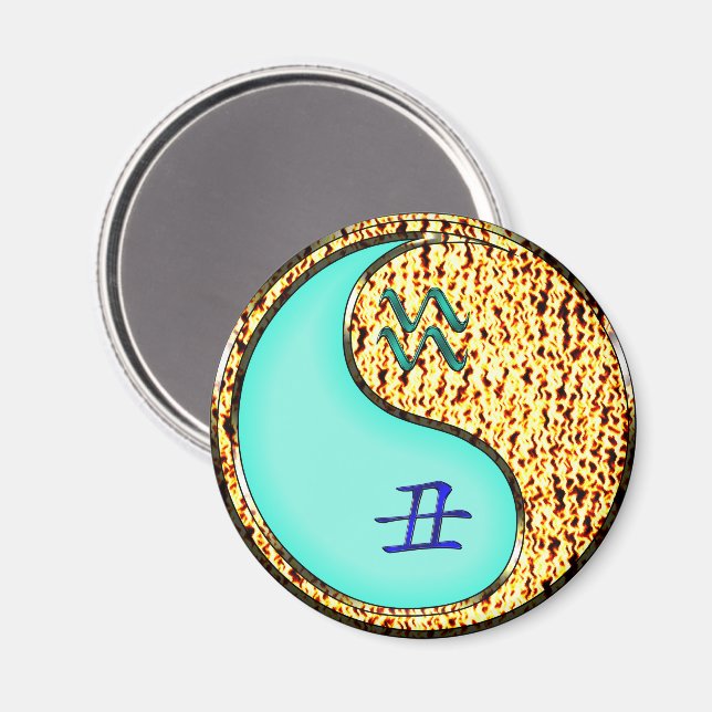 Aquarius & Fire Ox Magnet (Front/Back)