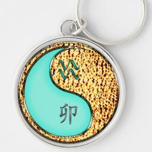 Aquarius & Fire Rabbit Key Ring
