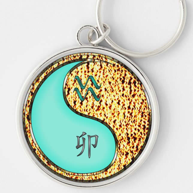 Aquarius & Fire Rabbit Key Ring (Front)