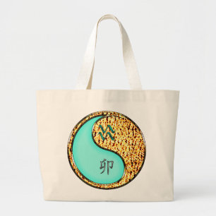 Aquarius & Fire Rabbit Large Tote Bag