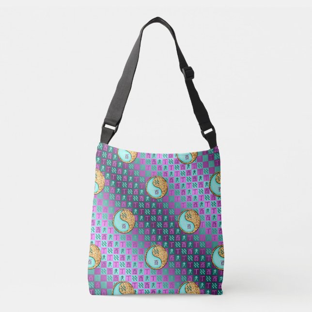 Aquarius & Fire Rooster Crossbody Bag (Front)
