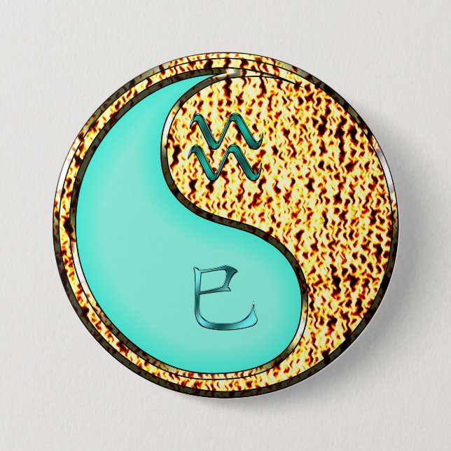 Aquarius & Fire Snake 7.5 Cm Round Badge (Front)