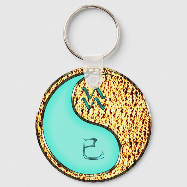 Aquarius & Fire Snake Key Ring (Front)