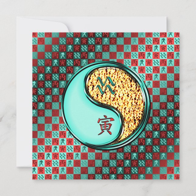 Aquarius & Fire Tiger Card (Front)