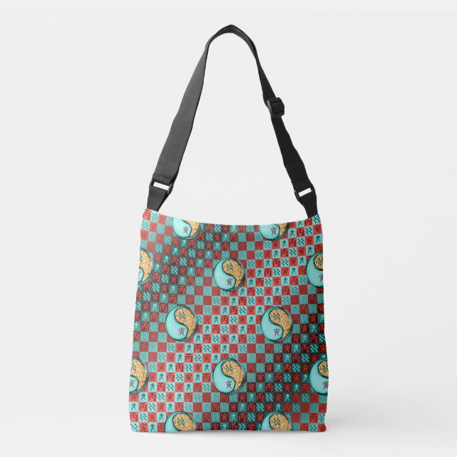 Aquarius & Fire Tiger Crossbody Bag (Front)