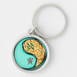 Aquarius & Fire Tiger Key Ring