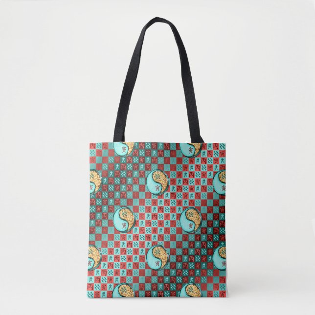 Aquarius & Fire Tiger Tote Bag (Front)
