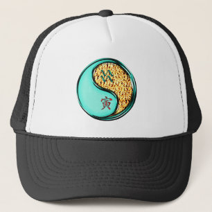 Aquarius & Fire Tiger Trucker Hat