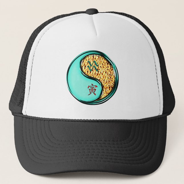 Aquarius & Fire Tiger Trucker Hat (Front)