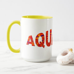 Aquarius - Firey Orange Yellow Blue Mug