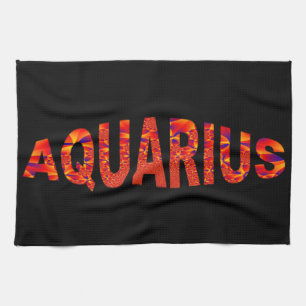 Aquarius - Firey Orange Yellow Blue Tea Towel