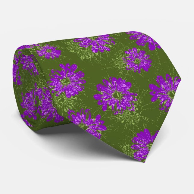 Aquarius Floral Vintage Two-sided Tie (Rolled)