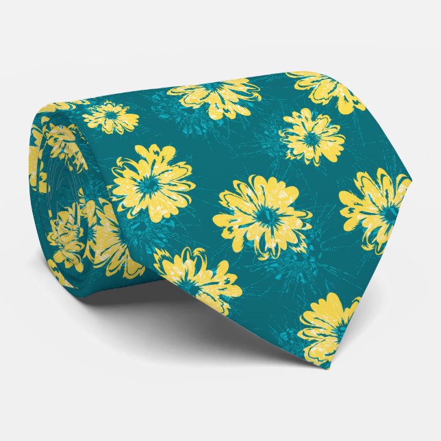 Aquarius Floral Vintage Two-sided Tie (Rolled)