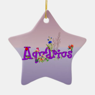 Aquarius Flowers Ceramic Ornament