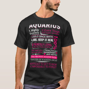 Aquarius For Women Zodiac Jan Febraury Birthday T-Shirt