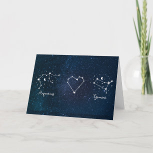 Aquarius + Gemini Valentine's Day Anniversary Card