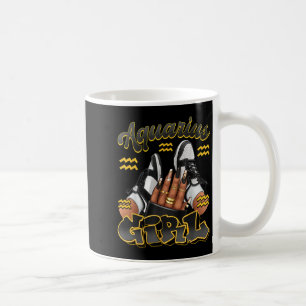 Aquarius Girl Birthday Afro Queen Sneakers Zodiac  Coffee Mug