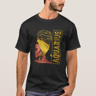 Aquarius Girl Birthday Leopard Melanin Afro Black T-Shirt