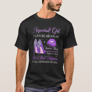 Aquarius Girl Birthday Purple High Heels Dripping  T-Shirt