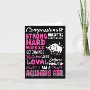 Aquarius Girl Birthday Shirt Funny January Quotes Card