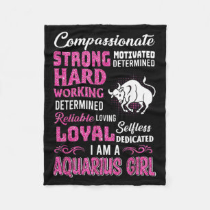 Aquarius Girl Birthday Shirt Funny January Quotes Fleece Blanket