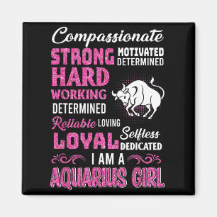 Aquarius Girl Birthday Shirt Funny January Quotes Magnet