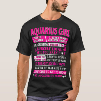 Aquarius Girl  Funny Aquarius Birthday  T-Shirt