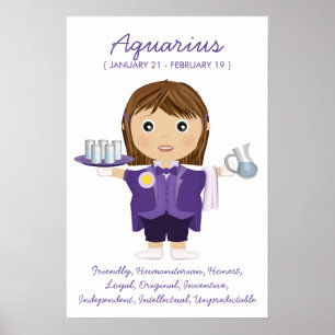 Aquarius - Girl Horoscope Poster