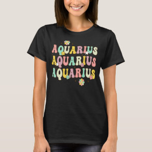 Aquarius Girl Retro Groovy Zodiac Birthday Women G T-Shirt