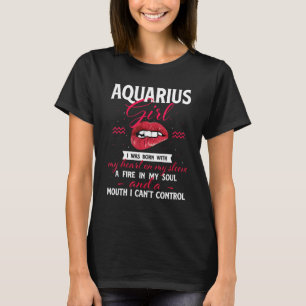 Aquarius Girl Zodiac Sign Birthday Horoscope Astr T-Shirt
