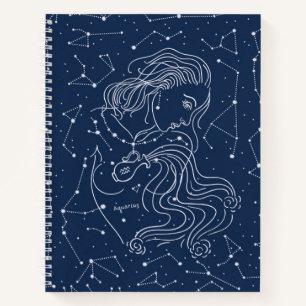 Aquarius Girl Zodiac Sign Notebook