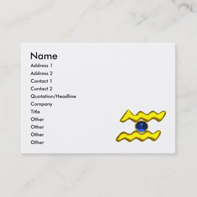 AQUARIUS GOLD JEWEL,blue sapphire, yellow,white Business Card (Front)
