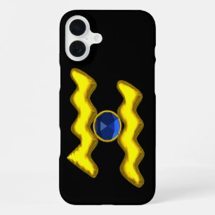 AQUARIUS /GOLD ZODIAC BIRTHDAY JEWEL iPhone CASE