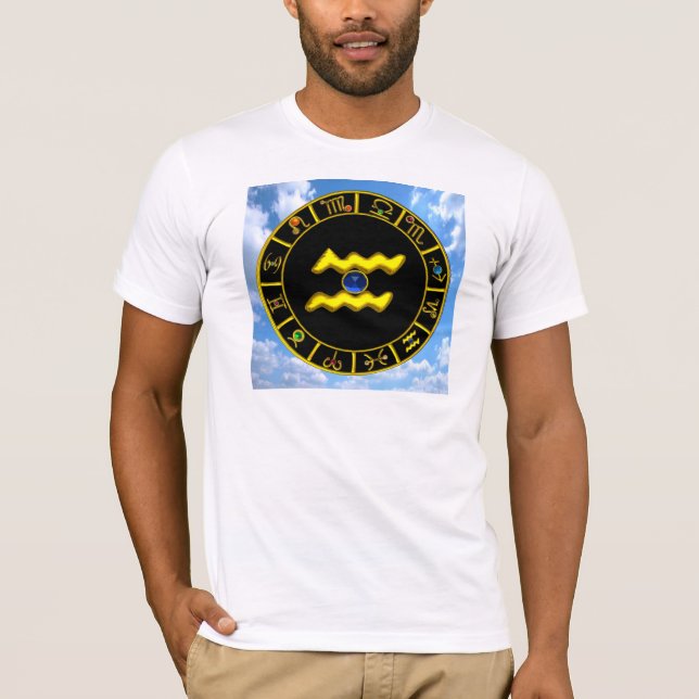 AQUARIUS /GOLD ZODIAC BIRTHDAY JEWEL T-Shirt (Front)