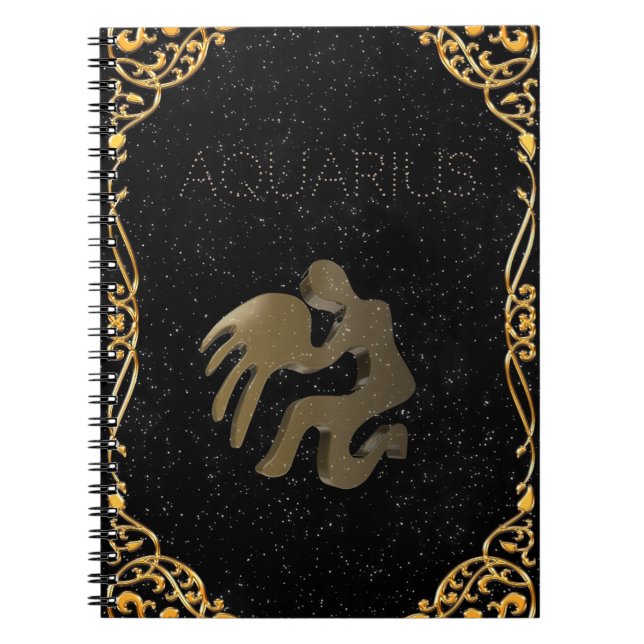Aquarius golden sign notebook (Front)