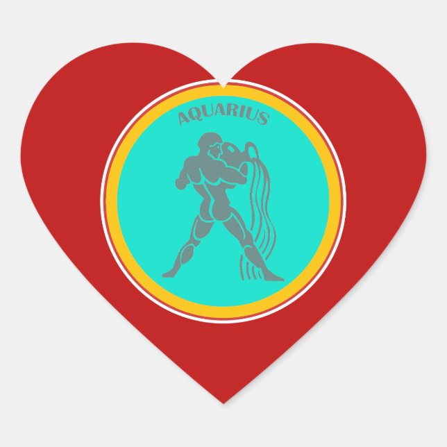 Aquarius Heart Sticker (Front)
