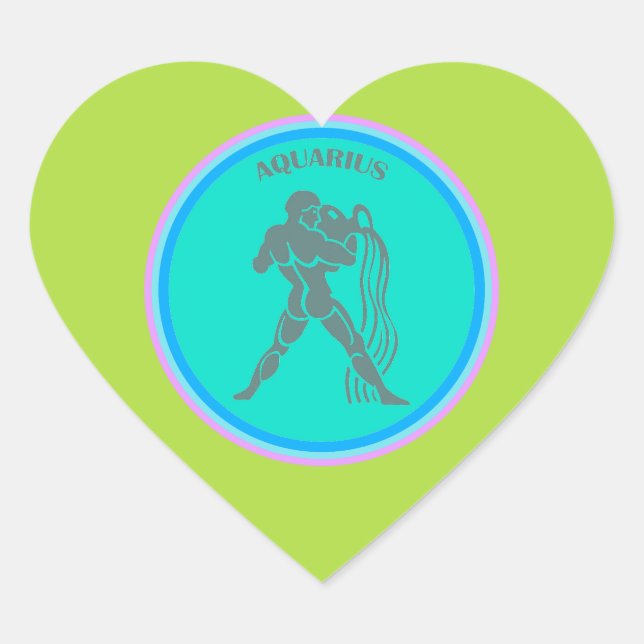 Aquarius Heart Sticker (Front)