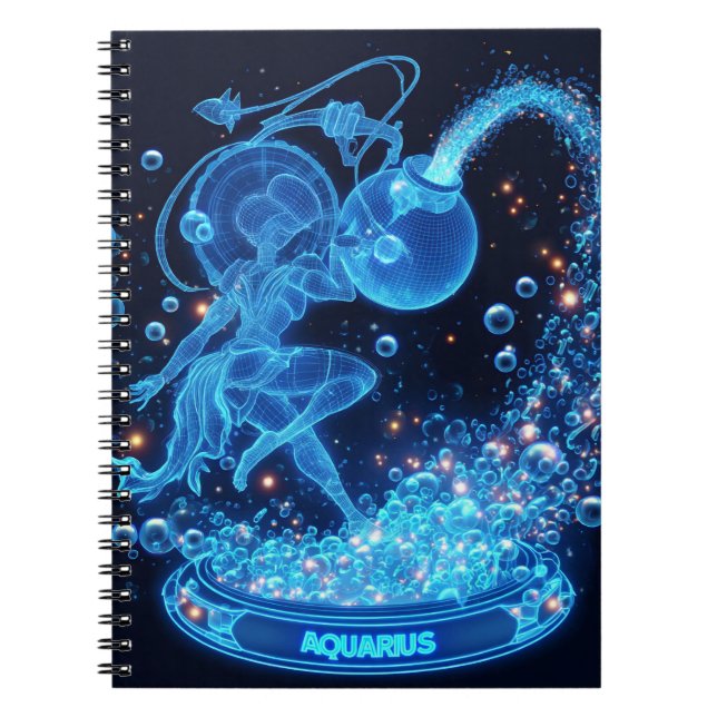Aquarius Holographic Zodiac Notebook (Front)