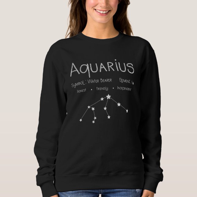 Aquarius Horoscope Astrology Star Sign Birthday Sweatshirt (Front)