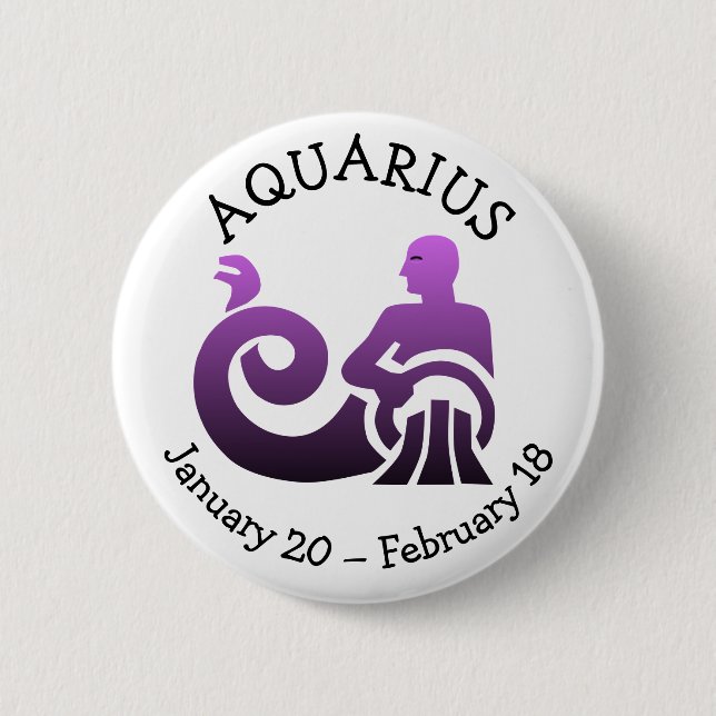 Aquarius Horoscope Astrology Zodiac Sign 6 Cm Round Badge (Front)