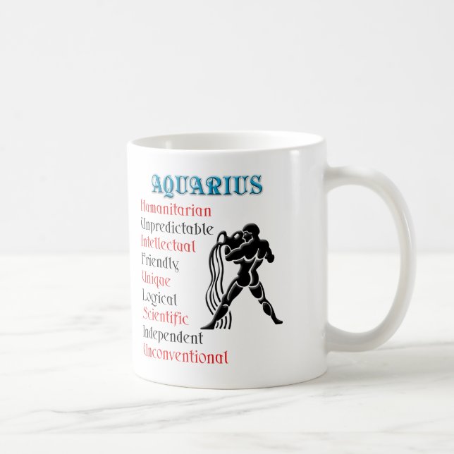 Aquarius Horoscope Zodiac Sign Coffee Mug (Right)