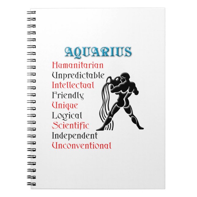 Aquarius Horoscope Zodiac Sign Notebook (Front)