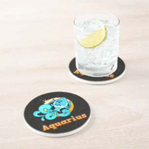 Aquarius illustration coaster