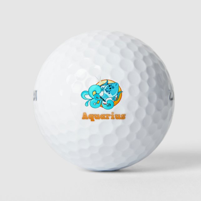 Aquarius illustration golf balls (Front)