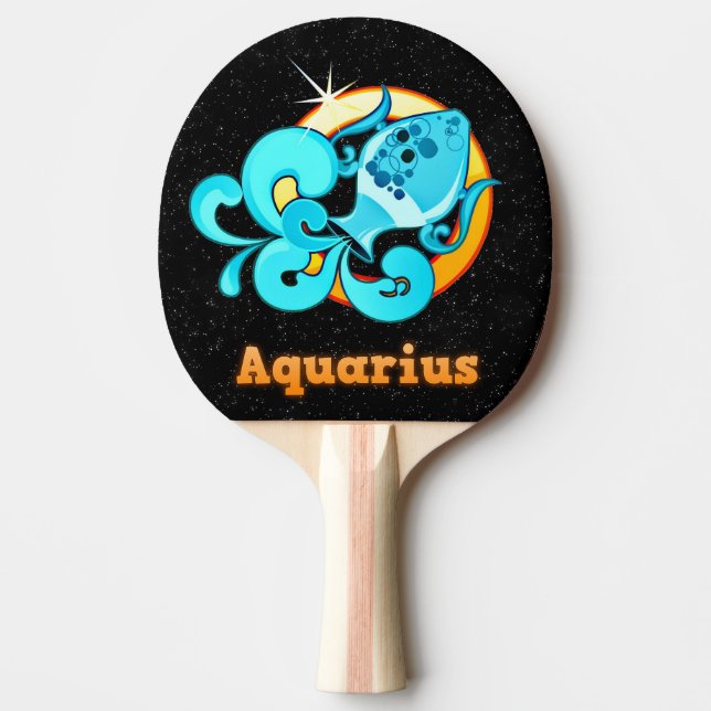 Aquarius illustration ping pong paddle (Front)