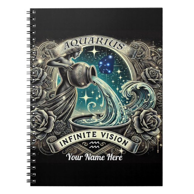 Aquarius “Infinite Vision” Spiral Notebook (Front)
